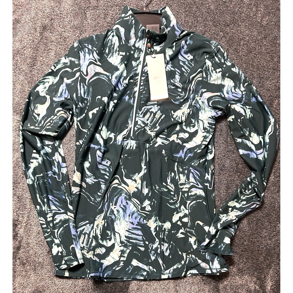 Calia Women's Small Dark Sea Moss Quarter Zip Pullover (R1)